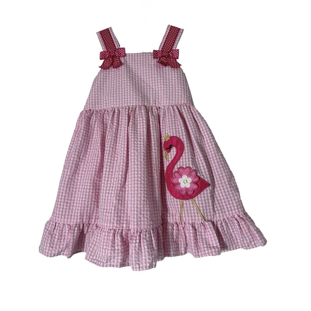 Counting Daisies Girls Dress Pink Flamingo Size 3T Feminine Delicate